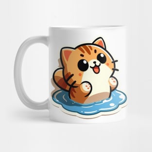 kitty in a puddle Mug